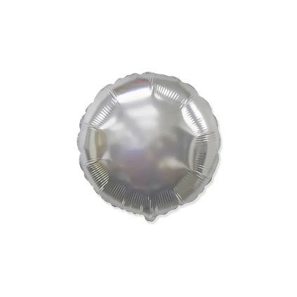 Palloncino Tondo Argento standard shape 18" (45cm) in mylar, 1pz.
