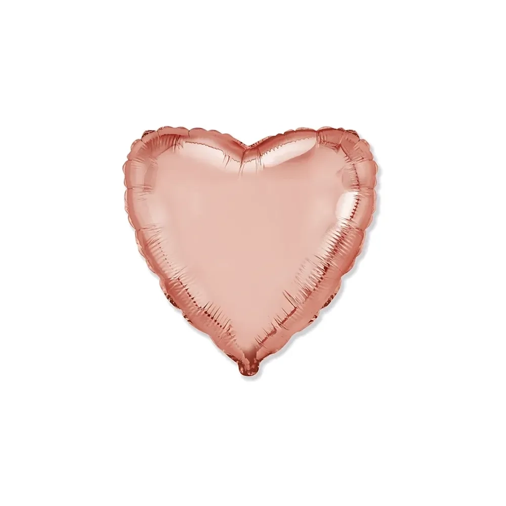 Palloncino Cuore Rosa Gold standard shape 18" (45cm) in mylar, 1pz.