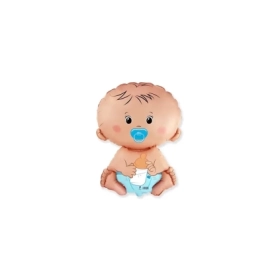 Palloncini Bimbo Seduto con Ciuccio mini shape 13" (33cm) in mylar, 5pz.