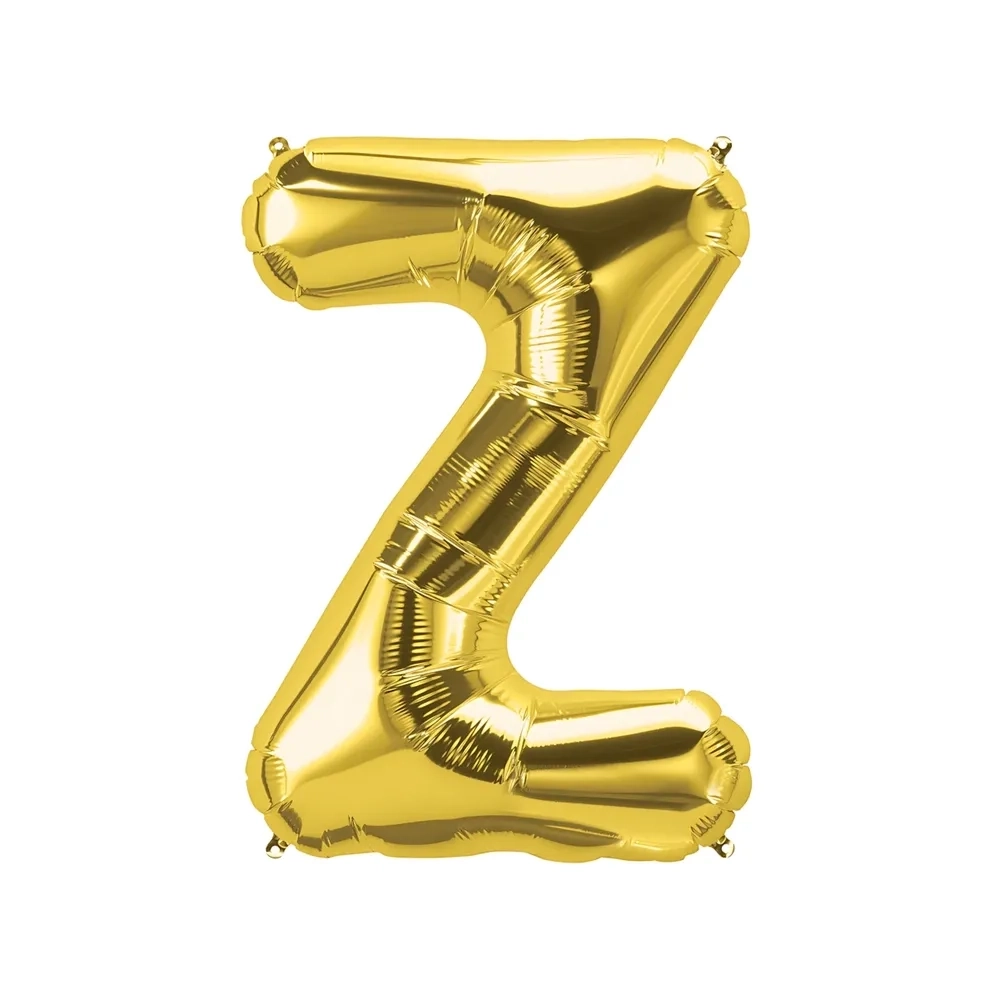 Palloncino Lettera Z Oro super shape 40" (101cm) in mylar, 1pz.