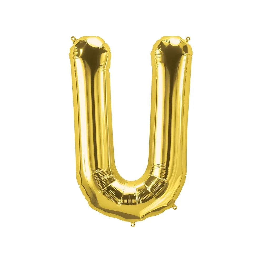 Palloncino Lettera U Oro super shape 40" (101cm) in mylar, 1pz.