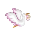 Palloncino Cicogna Bimba Rosa super shape 38" (96cm) in mylar, 1pz.