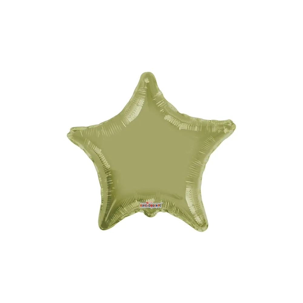 Palloncino Stella Verde Oliva standard shape 22" (55cm) in mylar, 1pz.