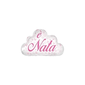 Palloncino E' Nata Nuvola Bianca standard shape 20" (50cm) in mylar, 1pz.