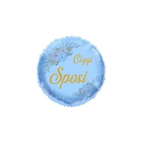 Palloncino Oggi Sposi Vintage Carta da Zucchero tondo standard shape 18" (45cm) in mylar, 1pz.