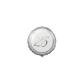Palloncini 25° Anniversario Argento tondo mini shape 9" (22cm) in mylar, 5pz.