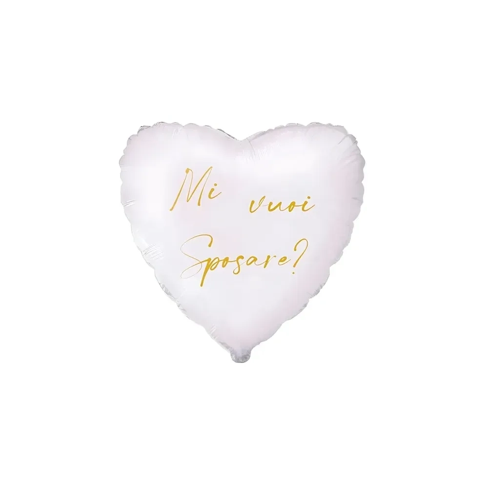 Palloncino Mi Vuoi Sposare? cuore standard shape 18" (45cm) in mylar, 1pz.