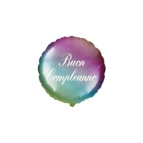 Palloncino Buon Compleanno Gradient Tondo standard shape 18" (45cm), 1pz.