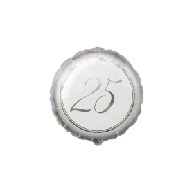 Palloncino 25° Argento standard shape 18" (45cm) in mylar, 1pz.