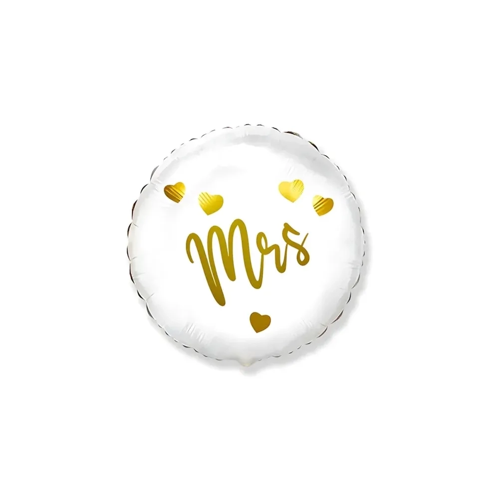 Palloncino Mrs Bianco tondo standard shape 18" (45cm) in mylar, 1pz.