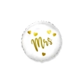 Palloncino Mrs Bianco tondo standard shape 18" (45cm) in mylar, 1pz.