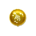 Palloncino Mr Oro tondo standard shape 18" (45cm) in mylar, 1pz.