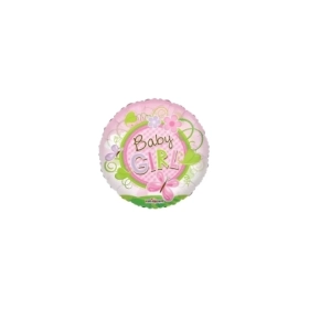 Palloncini Baby Girl Farfalla mini shape 9" (22cm) in mylar, 5pz.