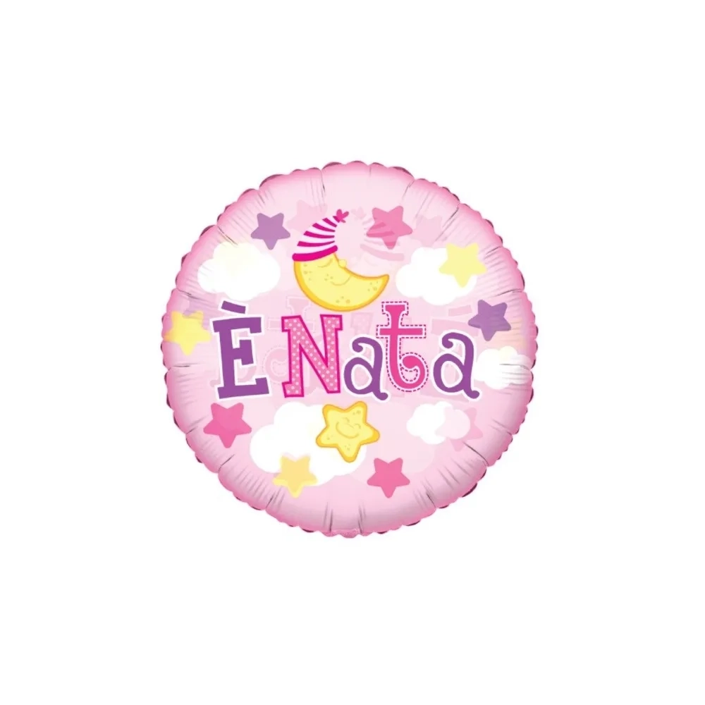 Palloncino E' Nata trasparentie super shape 24" (60cm) in mylar, 1pz.