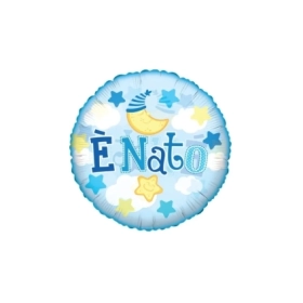 Palloncino E' Nato trasparentie super shape 24" (60cm) in mylar, 1pz.