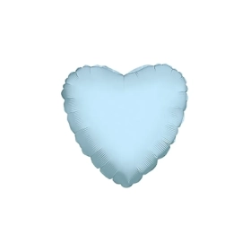 Palloncino Cuore Celeste Chiaro standard shape 18" (45cm) in mylar, 1pz.