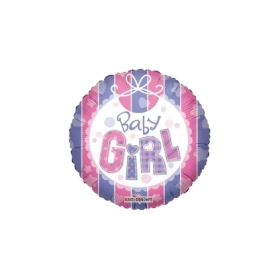 Palloncino Baby Girl standard shape 18" (45cm) in mylar, 1pz.