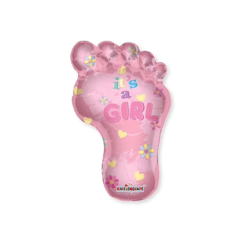 Palloncino It's a Girl Piede Rosa super shape 36" (91cm) in mylar, 1pz.