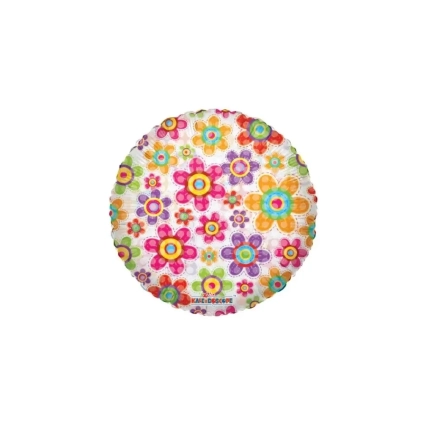 Palloncino Fioriati Clear View standard shape 18" (45cm) in mylar, 1pz.