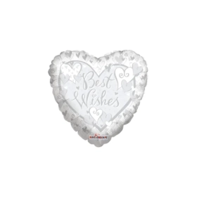 Palloncino Best Wishes standard shape 18" (45cm) in mylar, 1pz.