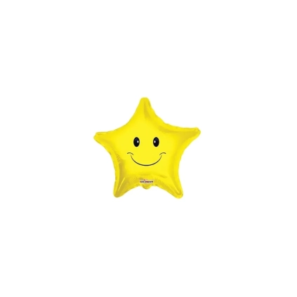 Palloncini Stella sorridente, smile mini shape 9" (22cm) in mylar, 5pz.