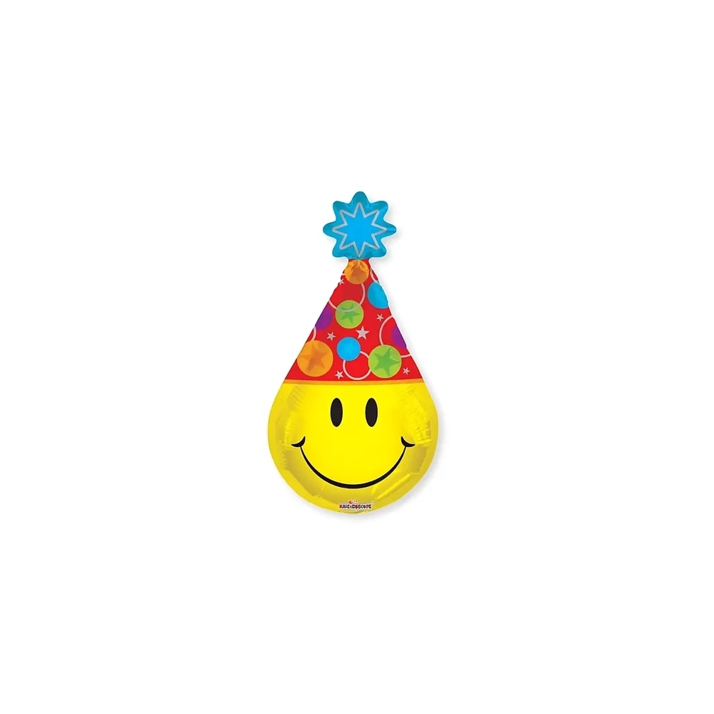 Palloncini Smile con Cappellino mini shape 14" (35cm) in mylar, 5pz.