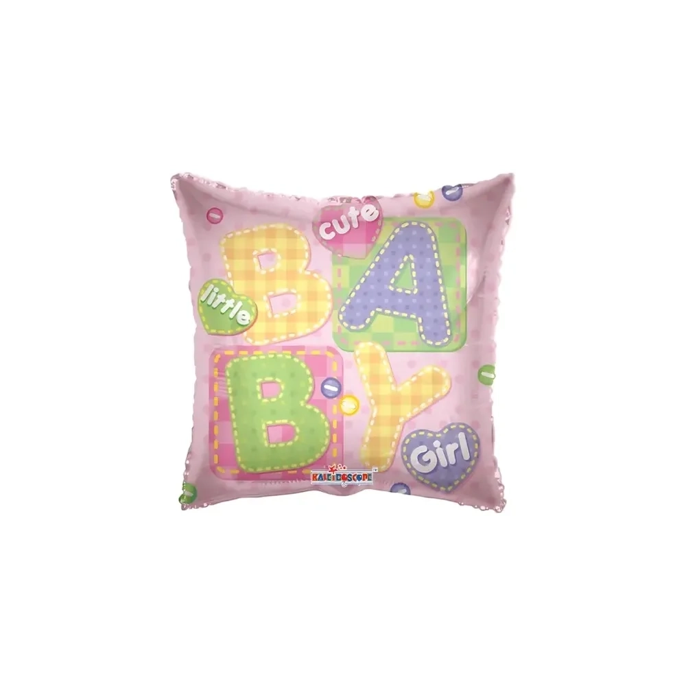 Palloncino Baby Girl Lettere Grandi quadrato 18" (45cm) in mylar, 1pz.