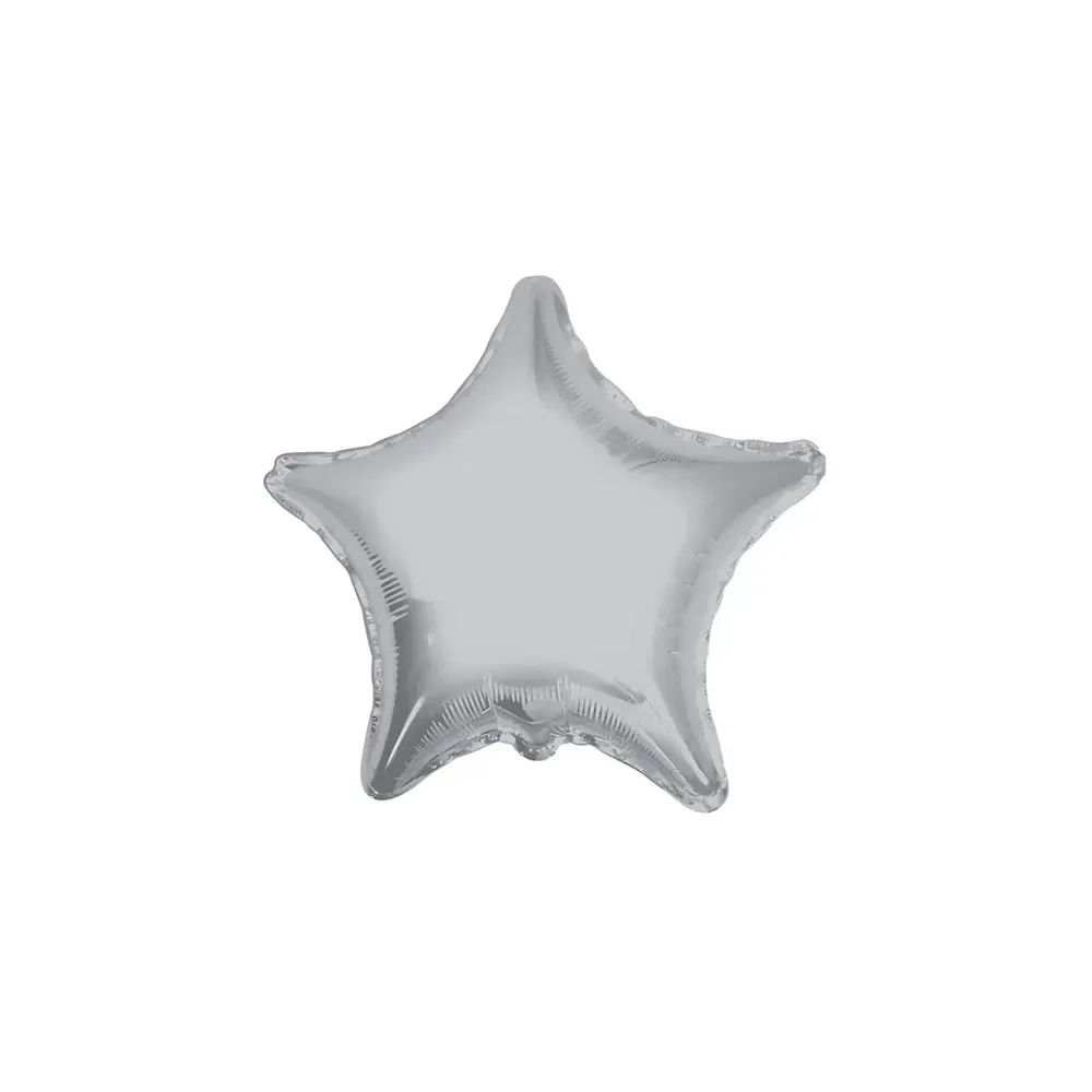 Palloncino Stella Argento standard shape 18" (45cm) in mylar, 1pz.