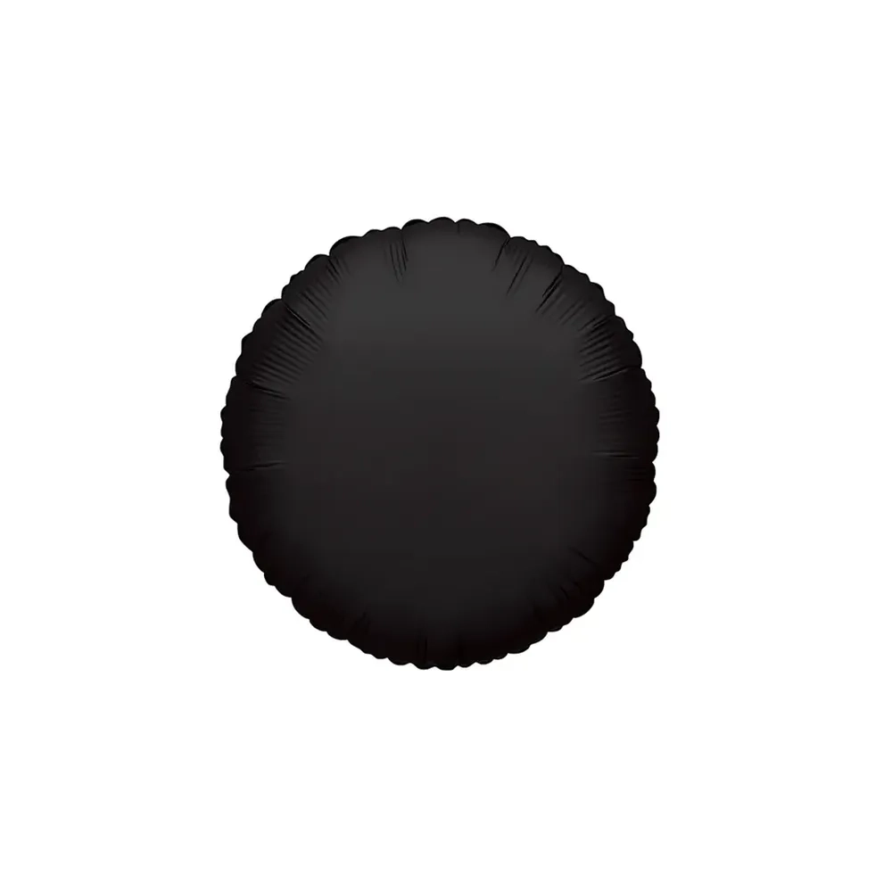 Palloncino Tondo Nero standard shape 18" (45cm) in mylar, 1pz.