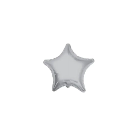 Palloncini Stella Argento mini shape 9" (22cm) in mylar, 5pz.