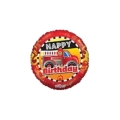 Palloncino Happy Birthday Camion dei Pompieri standard shape 18" (45cm) in mylar, 1pz.