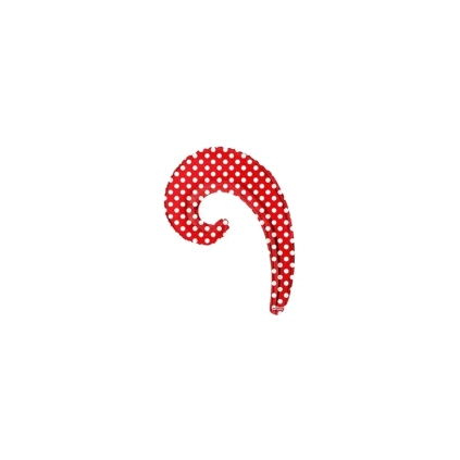 Palloncini Kurly Wave Rosso a Pois mini shape 9" (22cm) in mylar, 5pz.