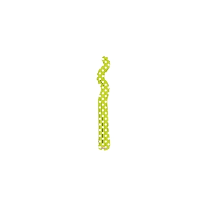 Palloncini Kurly Zig Zag Verde Lime a Pois mini shape 14" (35cm) in mylar, 5pz.