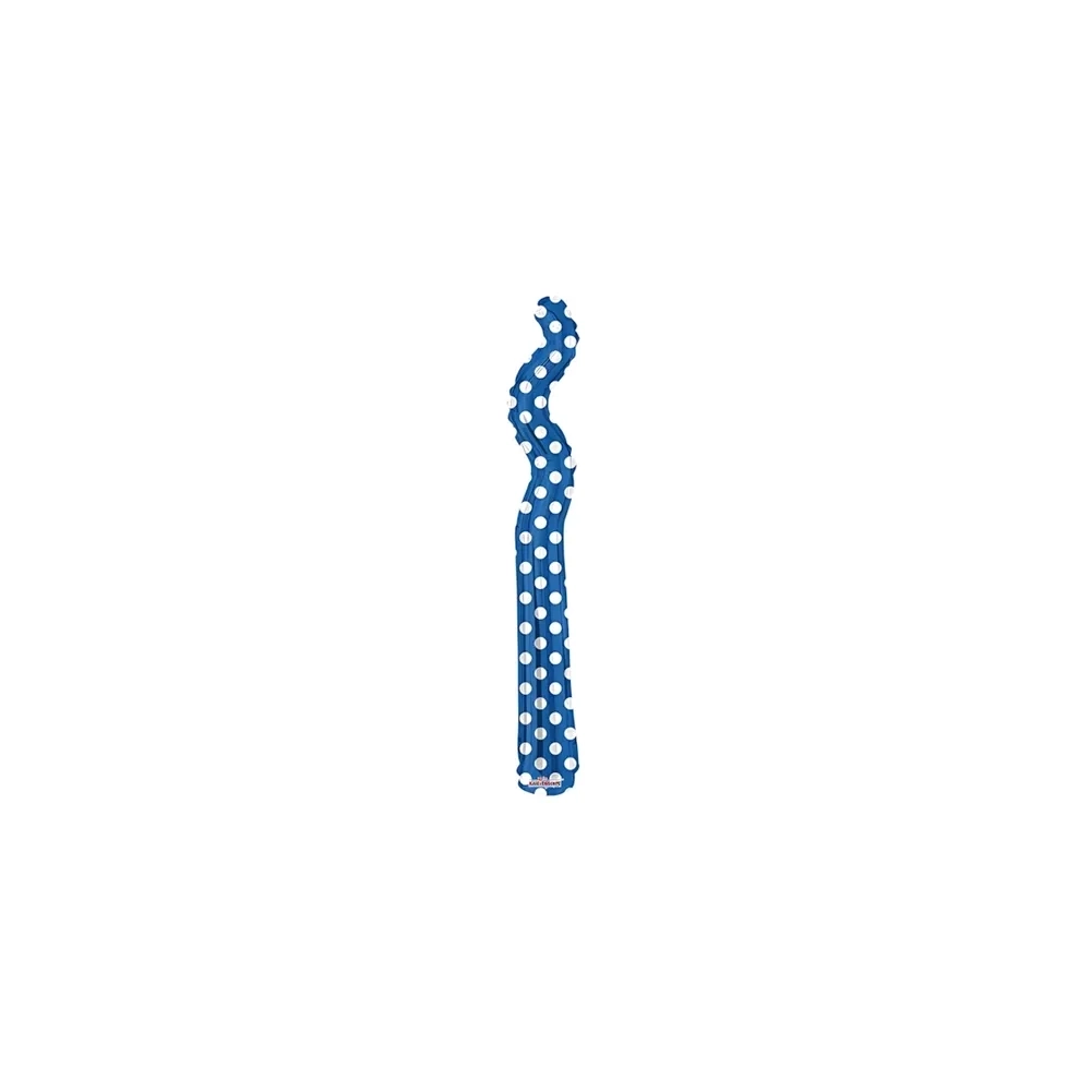 Palloncini Kurly Zig Zag Royal Blue a Pois mini shape 14" (35cm) in mylar, 5pz.
