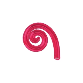 Palloncini Kurly Spiral Corallo mini shape 14" (35cm) in mylar, 5pz.
