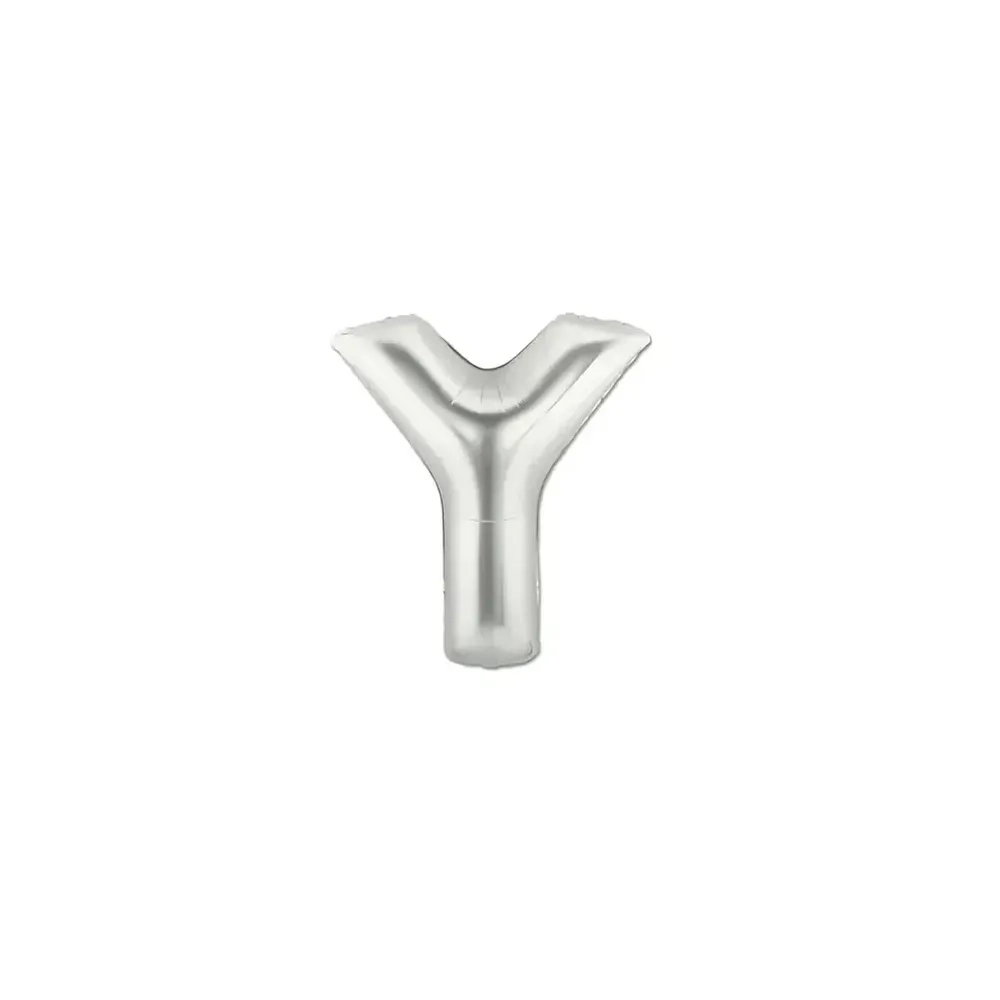 Palloncini Lettera Y Argento micro shape 7" (17cm) in mylar, 5pz.