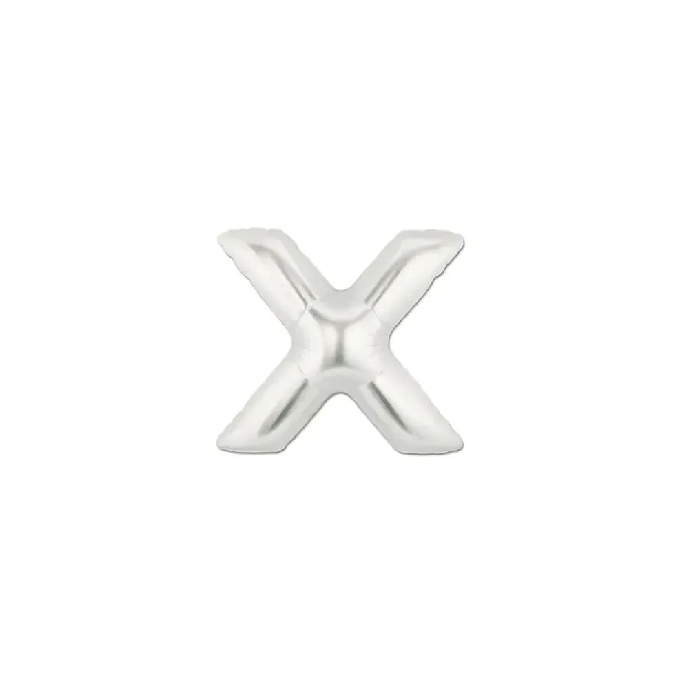 Palloncini Lettera X Argento micro shape 7" (17cm) in mylar, 5pz.