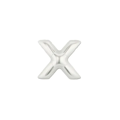 Palloncini Lettera X Argento micro shape 7" (17cm) in mylar, 5pz.