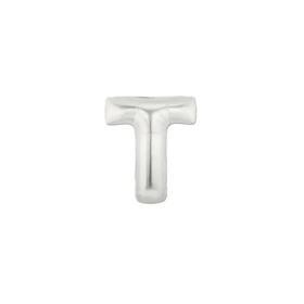 Palloncini Lettera T Argento micro shape 7" (17cm) in mylar, 5pz.