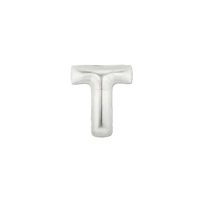 Palloncini Lettera T Argento micro shape 7" (17cm) in mylar, 5pz.