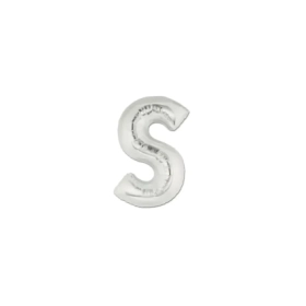 Palloncini Lettera S Argento micro shape 7" (17cm) in mylar, 5pz.