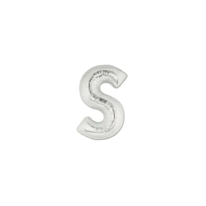 Palloncini Lettera S Argento micro shape 7" (17cm) in mylar, 5pz.