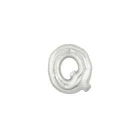 Palloncini Lettera Q Argento micro shape 7" (17cm) in mylar, 5pz.