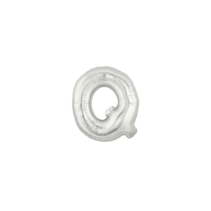 Palloncini Lettera Q Argento micro shape 7" (17cm) in mylar, 5pz.
