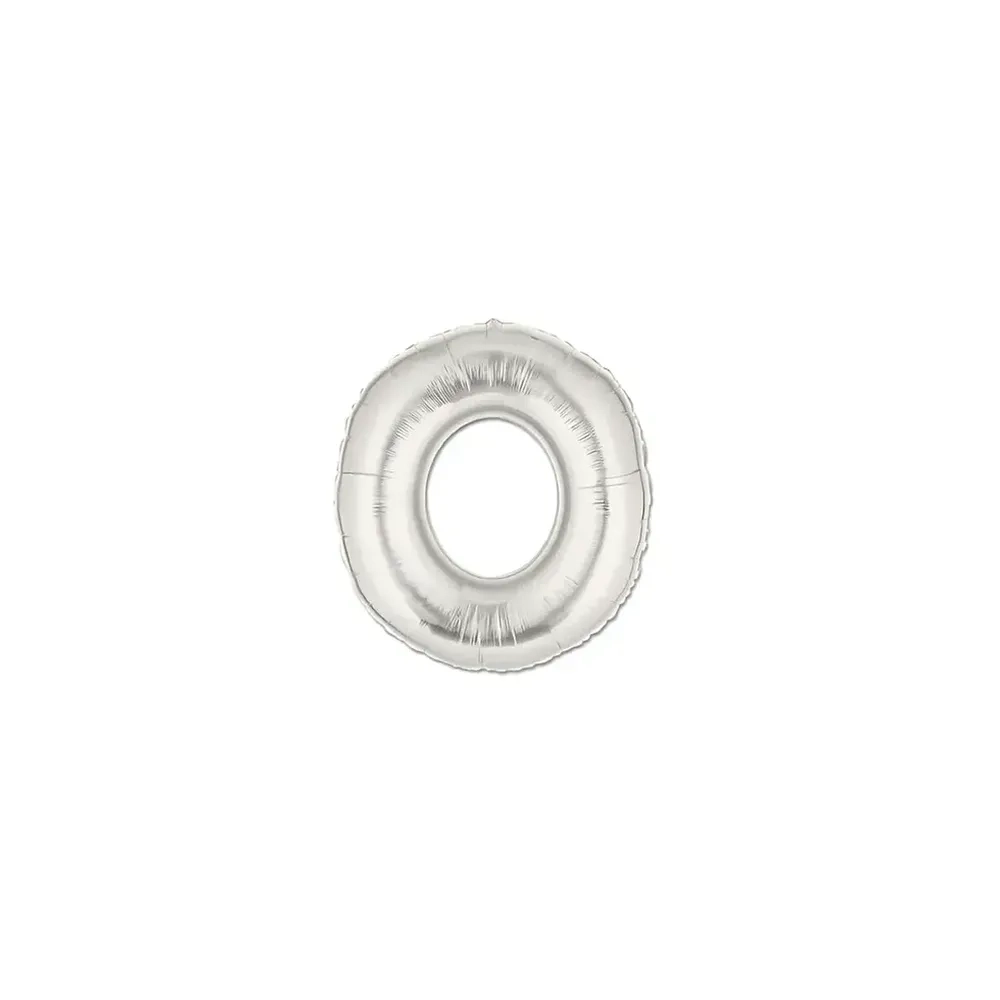 Palloncini Lettera O Argento micro shape 7" (17cm) in mylar, 5pz.