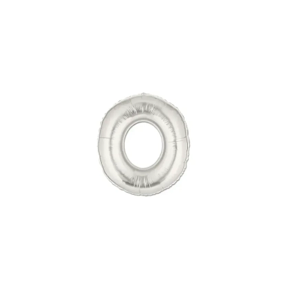 Palloncini Lettera O Argento micro shape 7" (17cm) in mylar, 5pz.