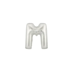 Palloncini Lettera M Argento micro shape 7" (17cm) in mylar, 5pz.