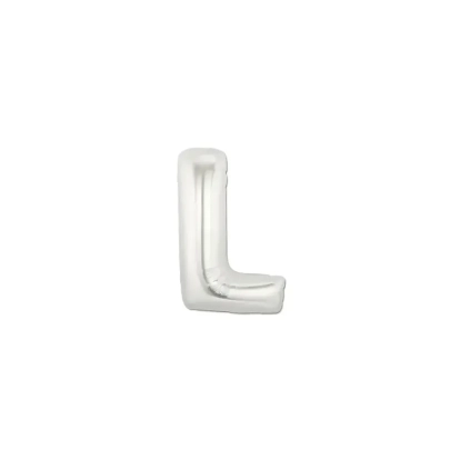 Palloncini Lettera L Argento micro shape 7" (17cm) in mylar, 5pz.