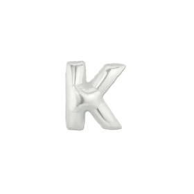 Palloncini Lettera K Argento micro shape 7" (17cm) in mylar, 5pz.