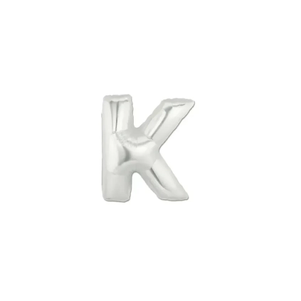 Palloncini Lettera K Argento micro shape 7" (17cm) in mylar, 5pz.